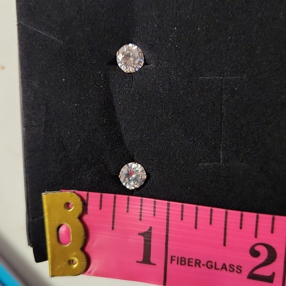 CZ Stud Earrings - Picture 2 of 2